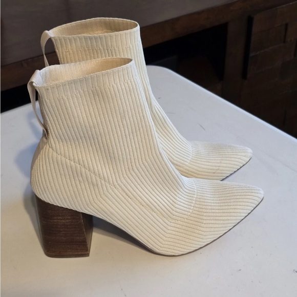 Steven New York By Steve Madden Ankle Booties Women 10M Neta Cream Knit Excellen - Picture 5 of 13